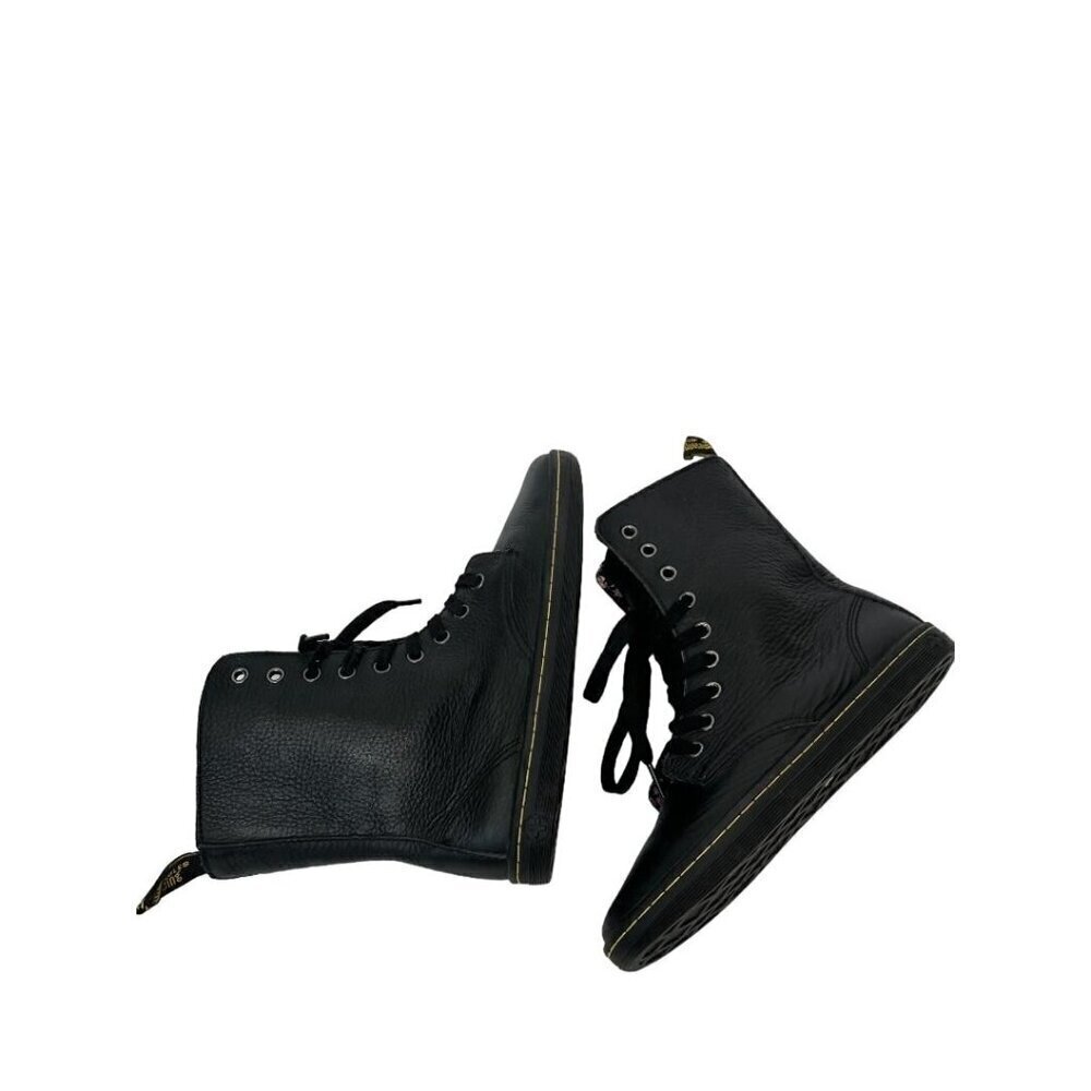 Dr. Martens Stratford Black Fold Over Floral Lined Leather Combat Boots US 7 - Picture 13 of 15